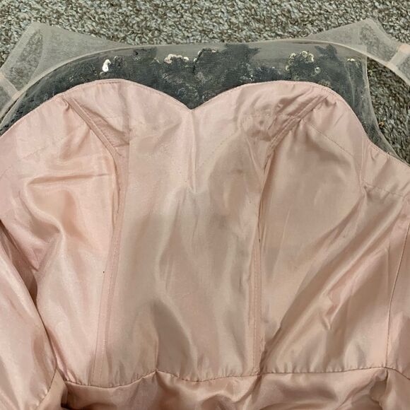 New Embroidered Floral Lace Sequins & beads Mesh Evening Dress - Picture 14 of 14